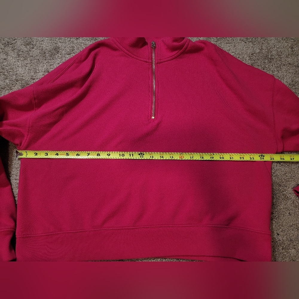 Women's Hot Pink Half-Zip Pullover - Large - Picture 4 of 6